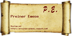 Preiner Emese névjegykártya